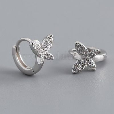 S925 серьги-кольца из стерлингового серебра в форме бабочки CE0545-2-1