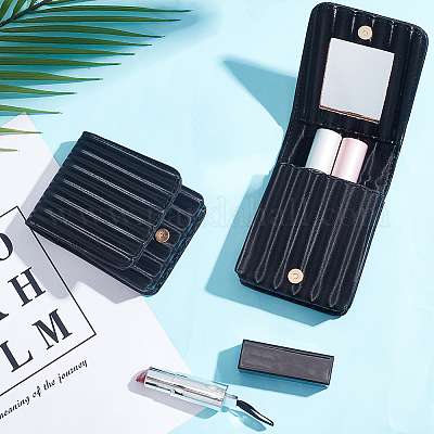 Футляр для губной помады из искусственной кожи с зеркалом CON-WH0088-51B-1