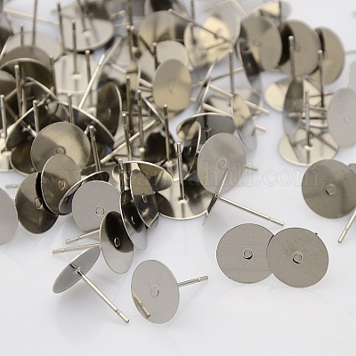 Фурнитура для сережек-гвоздиков из нержавеющей стали марки 304 STAS-N019-17-10mm-1
