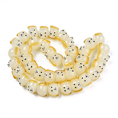 Бусы лэмпворк ручной работы LAMP-N021-42F-1