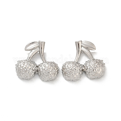 Серьги-гвоздики из вишневой латуни EJEW-F895-18P-1