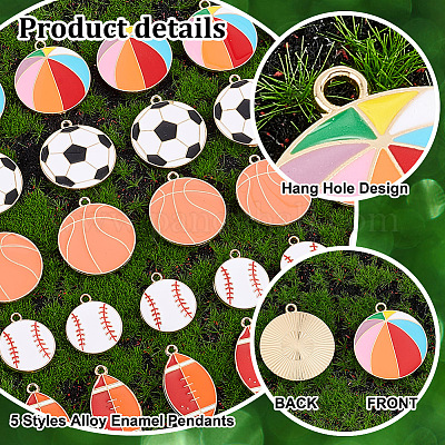40шт 5 стиля подвески из сплава с эмалью ENAM-PH0002-86-1