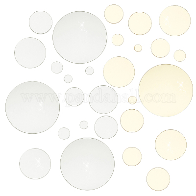 DIY Acrylic Art Sticker Mirror Circle Silver Mirror Wall Stickers