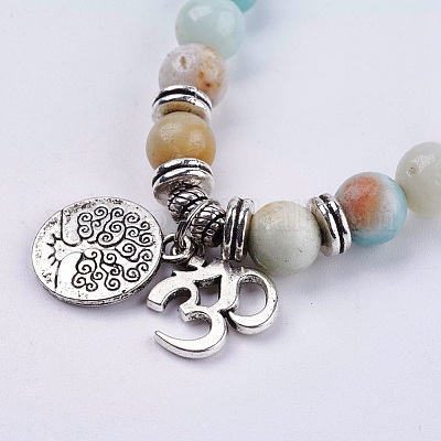 Натуральный амазонит браслеты обруча BJEW-E329-06D-1