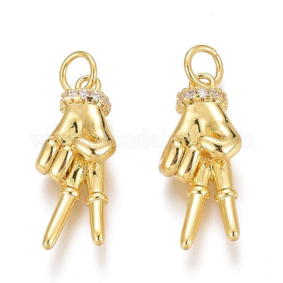 Кулоны из латуни с микропейвом и прозрачным кубическим цирконием ZIRC-Z008-32G-1