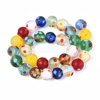 Бусы лэмпворк ручной работы LAMP-N036-10A-01-1