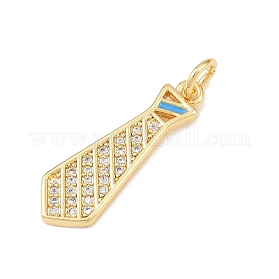 Латунные микропаве прозрачные подвески с фианитом KK-P339-21G-01-1