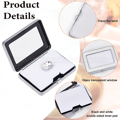 Железные свободные коробки для демонстрации драгоценных камней CON-WH0088-20A-02-1