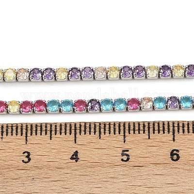 925 цепочка из стерлингового серебра с разноцветными кубическими цирконами STER-C016-02A-P01-1