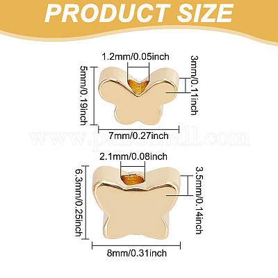 40шт 2 стильные латунные бусины KK-GO0001-03-1