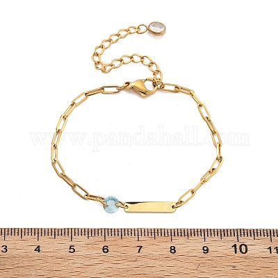 Браслеты-цепочки из нержавеющей стали 304 в виде скрепок BJEW-A035-04G-01-1