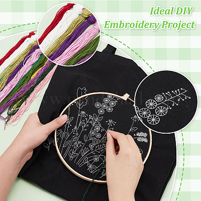 Shop WADORN DIY Canvas Bag Embroidery Kit with Flower Pattern for