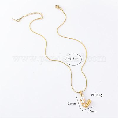 3 шт. французские винтажные ожерелья из нержавеющей стали с имитацией жемчуга в форме сердца для женщин TO4650-1