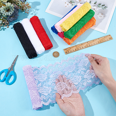 10 комплект из двухцветного полиэстерового кружева с цветочной отделкой OCOR-BC0007-76-1