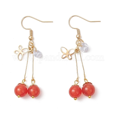 Серьги-подвески «кошачий глаз» из нержавеющей стали 304 EJEW-JE06498-02-1