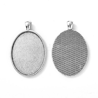 Тибетский стиль овальный сплава сеттинги кабошон большой кулон X-TIBEP-Q045-051AS-RS-1