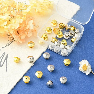 Wholesale 32Pcs 2 Colors Alloy Locking Pin Backs 