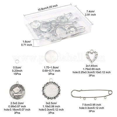 Наборы для изготовления плоских круглых памятных фотоподвесок из сплава своими руками DIY-FS0009-23-1