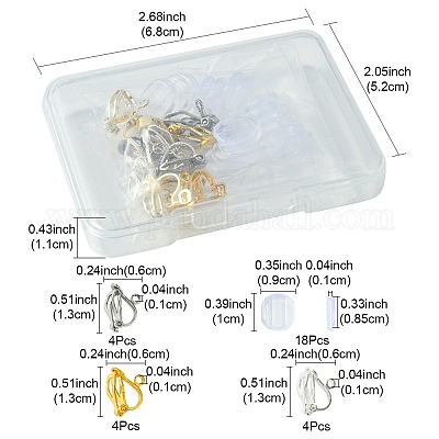 12шт 3 цвета латунные клипсы для серег KK-FS0001-28-1