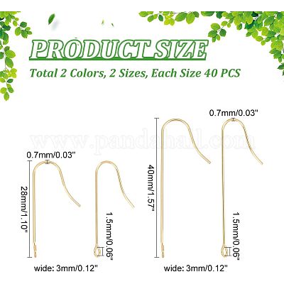 160 шт. 4 крючка для сережек из хирургической нержавеющей стали 316 STAS-UN0039-38-1