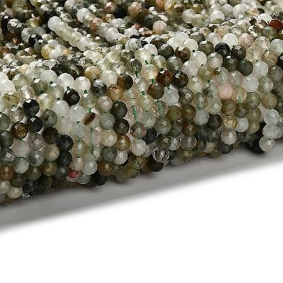 Нити бусин из натурального зеленого рутилированного кварца&nbsp;LS-G-RM2025-A14-4mm-1