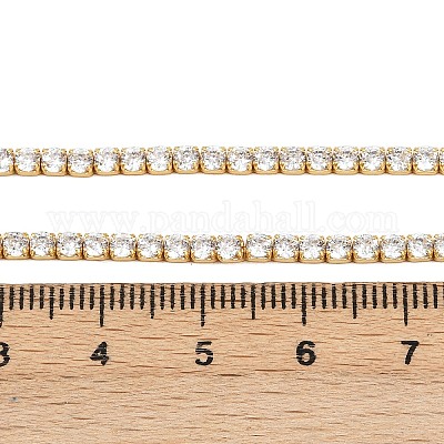 925 цепочка из стерлингового серебра с прозрачным кубическим цирконием STER-C016-02A-G02-1