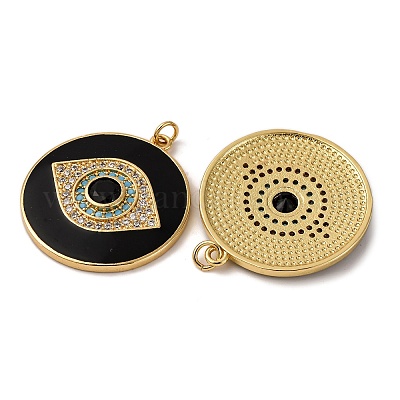 Настоящие 18к позолоченные латунные подвески с микропаве и кубическим цирконием ZIRC-L100-084G-06-1