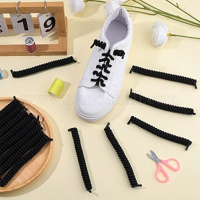 8 Paar gewellte Schnürsenkel aus Polyester ohne Binden&nbsp;AJEW-CP0010-32B-1
