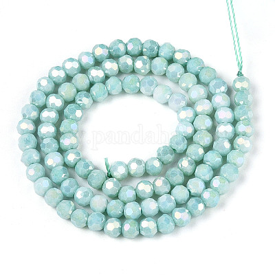 Антикоррозийные гальванические стеклянные бусины EGLA-T021-4mm-15-08-1