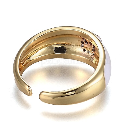 Латунные кольца из манжеты с прозрачным цирконием RJEW-H538-03G-B-1