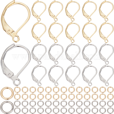 80 шт. 2-цветная фурнитура для сережек из нержавеющей стали 304 STAS-SP0001-14-1