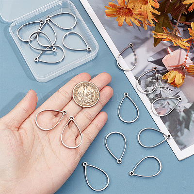 16 шт. подвески из нержавеющей стали 304 с открытой задней частью FIND-UN0002-90A-1