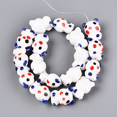 Фарфора ручной работы шарик нити PORC-N011-02C-1