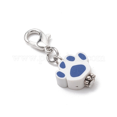 Подвесные украшения из полимерной глины и бусин в тибетском стиле ручной работы HJEW-JM03278-1