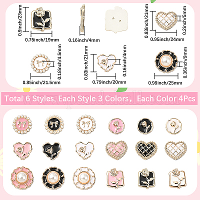 72 шт. 18 стиля эмалевых смоляных кабошонов CRES-SP0001-08-1