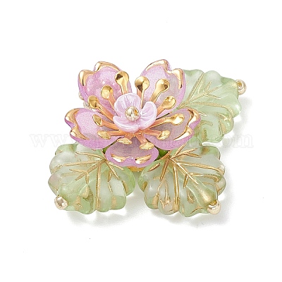 Подвески-цветы из латунного стекла и бисера PALLOY-MZ01118-1