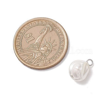 Подвески из гальванизированных ракушечных жемчужин PALLOY-JF04641-02-1