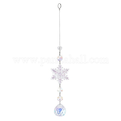 Украшения из снежинки из цветного стекла ab AJEW-Q144-02P-02-1