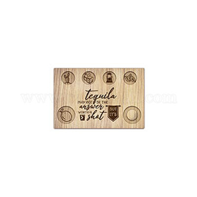 Деревянный поднос для рюмок AJEW-WH0422-011-1
