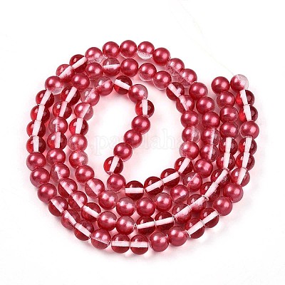 Запекание окрашенные прозрачные стеклянные бусины нити X1-DGLA-N011-8mm-06-1