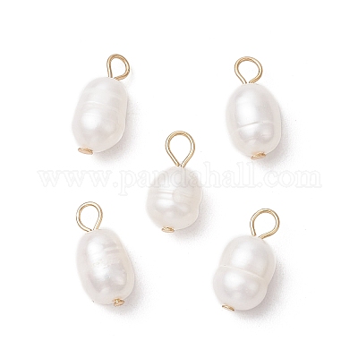 Натуральные культивированные пресноводные жемчужные рисовые подвески PALLOY-JF03921-02-1