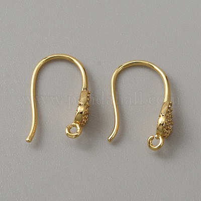 Латунные крючки для серьги из чистого циркония KK-WH0038-42G-1