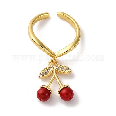 Открытые манжеты из латуни с микропаве и цирконием для женщин RJEW-U057-18G-01-1