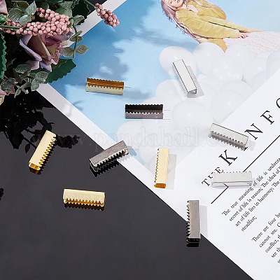 Обжимные концы ленты из латуни и железа AJEW-PH0001-38-1