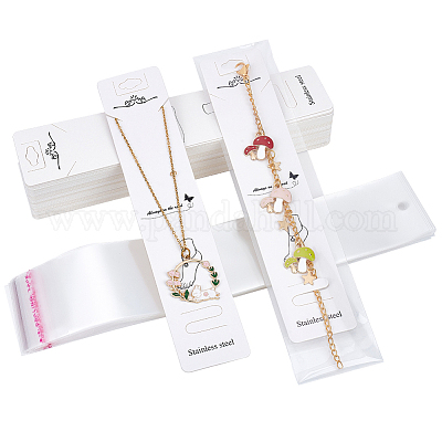 Shop HOBBIESAY 50 Sets Jewelry Display Cards with Self Adhesive Bags  19.5x4cm Paper Bracelet Display Cards with OPP Cellophane Bags Necklace  Earring Card Holders for Selling Jewelry Packaging Supplies for Jewelry  Making 
