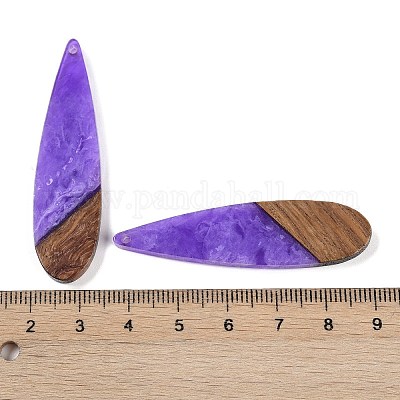 Большие подвески из смолы и дерева WOOD-F015-08G-1