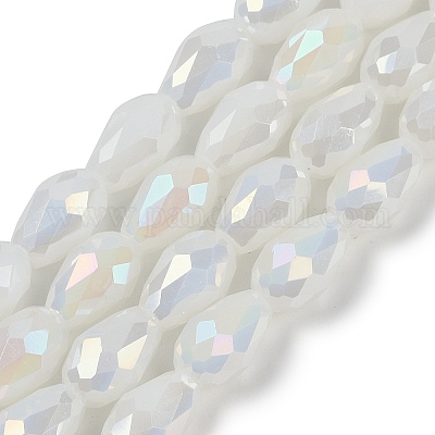 Непрозрачные однотонные гальванические стеклянные бусины EGLA-N013-J10mm-B03-1