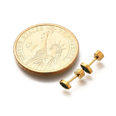 Серьги-гвоздики из нержавеющей стали 304 с ионным покрытием (IP) EJEW-A118-13G-01-1