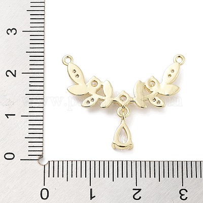 Латунные микропаве прозрачные подвески с фианитом ZIRC-L104-010G-1