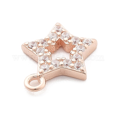 925 стерлингового серебра микро Pave прозрачные кубические циркониевые подвески STER-A034-02C-RG-1